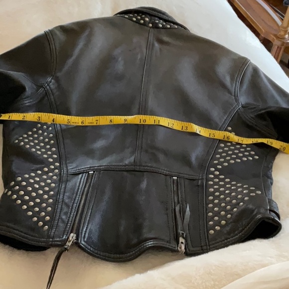 Vintage Leather Motorcycle Jacket Studded - Picture 9 of 10